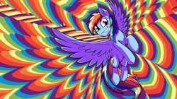 Size: 5577x3129 | Tagged: safe, artist:otakuap, derpibooru import, rainbow dash, pegasus, pony, psychedelic, solo, trippy