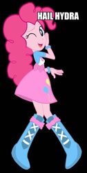 Size: 484x960 | Tagged: safe, pinkie pie, equestria girls, captain america, hail hydra, meme, solo