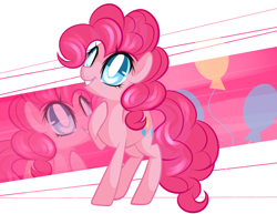 Size: 3000x2313 | Tagged: dead source, safe, artist:suzuii, pinkie pie, earth pony, pony, cutie mark, female, grin, looking up, mare, smiling, solo, white pupils