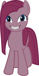 Size: 1261x2449 | Tagged: safe, artist:j5a4, pinkie pie, earth pony, pony, creepy, grin, looking at you, pinkamena diane pie, simple background, smiling, solo, transparent background, vector