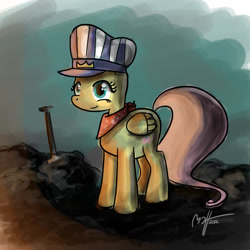 Size: 1599x1597 | Tagged: safe, artist:mateusuk, fluttershy, pegasus, pony, female, mare, solo, train conductor