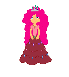 Size: 2457x2736 | Tagged: safe, artist:crystalstoneglow, pinkie pie, human, clothes, crown, dress, gem, humanized, solo