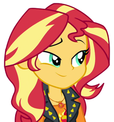 Size: 670x720 | Tagged: safe, artist:rare-fashions15, sunset shimmer, a fine line, better together, equestria girls, clothes, female, simple background, smiling, smirk, solo, transparent background, vector