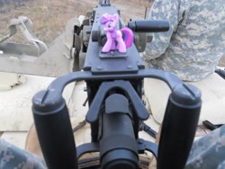 Size: 960x720 | Tagged: safe, derpibooru import, twilight sparkle, human, blind bag, browning m2, figure, gun, irl, irl human, military, photo, toy