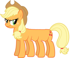 Size: 1297x973 | Tagged: safe, applejack, centipede, earth pony, pony, angry, simple background, solo, wat