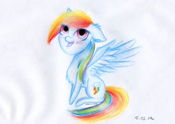 Size: 2473x1748 | Tagged: safe, artist:kukirra, derpibooru import, rainbow dash, pegasus, pony, chibi, crayons, cute, drawing, solo