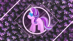 Size: 5760x3240 | Tagged: safe, artist:sol-r, starlight glimmer, pony, unicorn, button eyes, plushie, solo, wallpaper