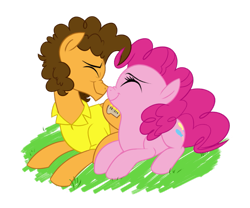 Size: 981x815 | Tagged: safe, artist:fillyblue, cheese sandwich, pinkie pie, earth pony, pony, boop, cheesepie, female, male, noseboop, nuzzling, shipping, smiling, straight