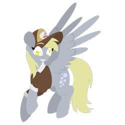 Size: 1936x1936 | Tagged: safe, artist:keelotama, derpibooru exclusive, derpy hooves, pegasus, pony, crusaders of the lost mark, clothes, delivery pony, digital art, female, hat, mailmare, solo, uniform