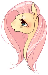 Size: 428x670 | Tagged: safe, artist:pasikon, fluttershy, pegasus, pony, :o, blushing, open mouth, profile, solo