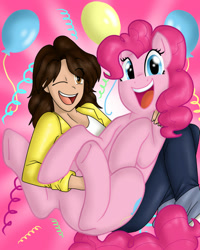 Size: 799x1001 | Tagged: safe, artist:namygaga, pinkie pie, earth pony, pony, balloon, melissa gedeón, party