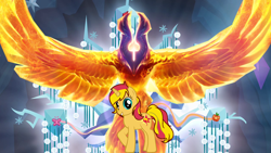 Size: 1280x720 | Tagged: safe, artist:bronysonicyoutube, sunset shimmer, phoenix, pony creator, 1000 hours in ms paint, dota 2