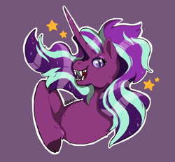 Size: 1000x925 | Tagged: safe, artist:kittycoot, starlight glimmer, pony, unicorn, fangs, nightmare form, solo