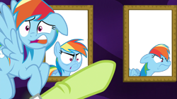 Size: 1920x1080 | Tagged: safe, derpibooru import, edit, edited screencap, screencap, granny smith, rainbow dash, pegasus, pony, grannies gone wild, do i look angry, exploitable meme, granny smith choosing poster, meme, rainbow dash is best facemaker, simple background, transparent background