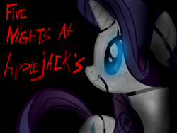 Size: 2048x1536 | Tagged: safe, rarity, pony, robot, unicorn, animatronic, five nights at aj's, solo, wallpaper