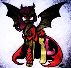 Size: 581x561 | Tagged: safe, artist:tvensnake, fluttershy, vampire, armor, badass, castlevania, castlevania: lords of shadow, castlevania: lords of shadow 2, dracul, flutterbadass, flutterbat, gabriel belmont, mercurysteam, solo, traditional art