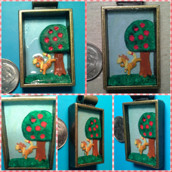 Size: 1024x1024 | Tagged: safe, artist:silk-locket, applejack, earth pony, pony, apple tree, applebucking, pendant, photo, solo, tree