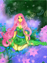 Size: 600x800 | Tagged: safe, artist:rubyaura, fluttershy, human, humanized, pony coloring, solo