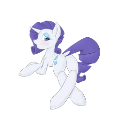 Size: 1700x1700 | Tagged: safe, artist:billysan727, rarity, pony, unicorn, blushing, dock, plot, solo, sultry pose