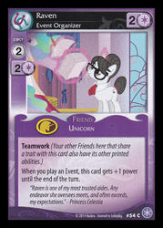 Size: 344x480 | Tagged: safe, princess celestia, raven, alicorn, pony, ccg, crystal games, enterplay