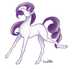 Size: 938x851 | Tagged: safe, artist:vautaryt, rarity, pony, unicorn, blank flank, female, horn, mare, purple mane, solo, white coat