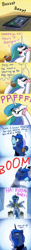 Size: 1200x9600 | Tagged: safe, artist:anticular, derpibooru import, princess celestia, princess luna, alicorn, pony, ask sunshine and moonbeams, bipedal, brush, brushing, cellphone, clothes, crossover, dialogue, disney, drink, kuzco, levitation, magic, open mouth, phone, reference, shirt, spit take, suitcase, sunglasses, telekinesis, the emperor's new groove, vacation