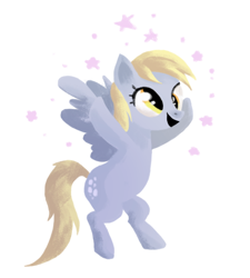 Size: 500x556 | Tagged: safe, artist:talagala, derpy hooves, pegasus, pony, community related, female, lineless, mare, simple background, solo, stars, white background