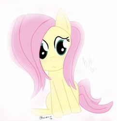 Size: 645x666 | Tagged: safe, artist:bubbuchu, fluttershy, pegasus, pony, alternate hairstyle, cute, solo