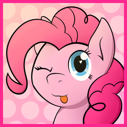 Size: 4200x4200 | Tagged: safe, artist:replaymasteroftime, pinkie pie, earth pony, pony, absurd resolution, profile, solo, tongue out