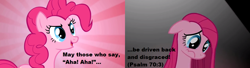 Size: 1272x346 | Tagged: safe, pinkie pie, earth pony, pony, bible, bible verse, christianity, judaism, out of context quote, pinkamena diane pie, psalm, religion, sad, verse