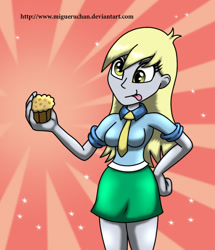 Size: 829x964 | Tagged: safe, artist:migueruchan, derpy hooves, equestria girls, food, muffin, solo