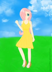 Size: 900x1240 | Tagged: safe, artist:murasakirein, fluttershy, human, humanized, solo