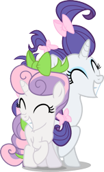 Size: 487x800 | Tagged: safe, artist:seahawk270, rarity, sweetie belle, pony, unicorn, bow, makeover, sisters