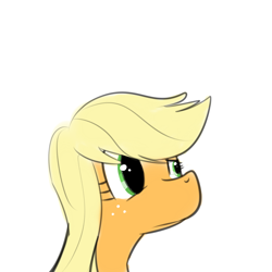 Size: 800x800 | Tagged: safe, artist:closet drawfag, applejack, earth pony, pony, hatless, missing accessory, simple background, solo