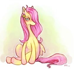 Size: 1200x1131 | Tagged: safe, artist:py, fluttershy, pegasus, pony, female, mare, pink mane, solo, yellow coat