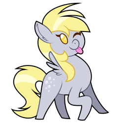 Size: 1000x1000 | Tagged: safe, artist:php92, derpy hooves, pegasus, pony, female, mare, simple background, solo, tongue out, transparent background, wink