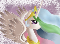 Size: 640x467 | Tagged: safe, artist:princess_amity, princess celestia, alicorn, pony, crown, simple background, solo