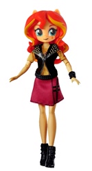 Size: 429x800 | Tagged: safe, edit, editor:whatthehell!?, sunset shimmer, better together, equestria girls, boots, clothes, doll, equestria girls minis, irl, jacket, photo, shoes, skirt, toy