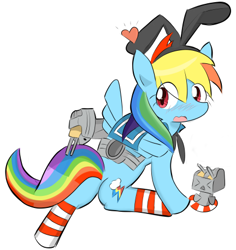 Size: 432x458 | Tagged: safe, artist:timorikawa, derpibooru import, rainbow dash, pegasus, pony, kantai collection, pixiv, rensouhou, shimakaze, solo