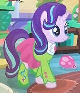 Size: 158x184 | Tagged: safe, starlight glimmer, ladybug, pony, unicorn, season 8, spoiler:s08, boots, clothes, cute, official, picture for breezies, shoes, skirt, solo