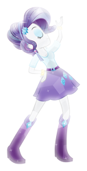 Size: 3563x7000 | Tagged: safe, artist:meteor-spark, rarity, equestria girls, boots, bracelet, clothes, crystal rarity, crystallized, elegant, eyes closed, fabulous, glamour, hand on hip, high heel boots, jewelry, skirt, sparkles