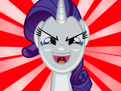 Size: 6000x4500 | Tagged: safe, rarity, pony, unicorn, absurd resolution, devious, evil, evil grin, evil laugh, grin, happy, inverted mouth, plotting, pure unfiltered evil, rapeface, smiling