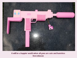 Size: 960x720 | Tagged: safe, artist:fixinman, pinkie pie, earth pony, pony, custom, cutie mark, gun