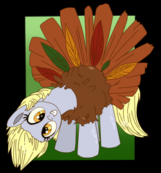 Size: 884x950 | Tagged: safe, artist:krazykari, artist:xioade, derpy hooves, pegasus, pony, animal costume, clothes, costume, female, food, mare, meat, solo, south park, turkey, turkey costume