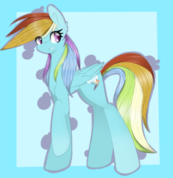 Size: 484x496 | Tagged: safe, artist:cocopony1001, derpibooru import, rainbow dash, pegasus, pony, grin, raised hoof, solo