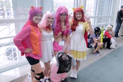 Size: 2048x1366 | Tagged: safe, artist:cyntheawindervaux, apple bloom, pinkie pie, scootaloo, sweetie belle, human, cosplay, cutie mark crusaders, irl, irl human, photo