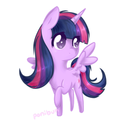 Size: 894x894 | Tagged: safe, artist:ponibun, derpibooru import, twilight sparkle, twilight sparkle (alicorn), alicorn, pony, chibi, female, mare, solo