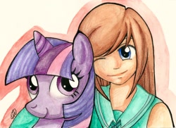 Size: 2406x1747 | Tagged: safe, artist:viv-chibi-love, derpibooru import, twilight sparkle, human, traditional art