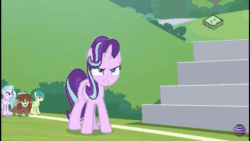 Size: 1000x562 | Tagged: dead source, safe, edit, edited screencap, screencap, auburn vision, berry blend, berry bliss, citrine spark, discord, fire quacker, huckleberry, sandbar, silverstream, starlight glimmer, yona, classical hippogriff, draconequus, earth pony, hippogriff, pegasus, pony, unicorn, yak, a matter of principals, animated, attempted murder, background pony, buckball field, female, friendship student, gif, hadouken, magic blast, male, mare, overpowered, shoryuken, stallion, street fighter, student six, teenager, text, text edit, youtube, youtube link