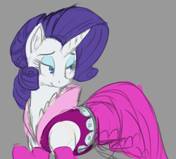 Size: 1000x900 | Tagged: safe, artist:pngln, rarity, pony, unicorn, clothes, dress, partial color, solo